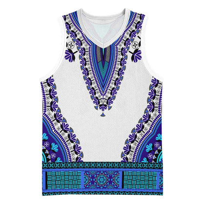 Africa Basketball Jersey African Dashiki Royal Blue Version LT14