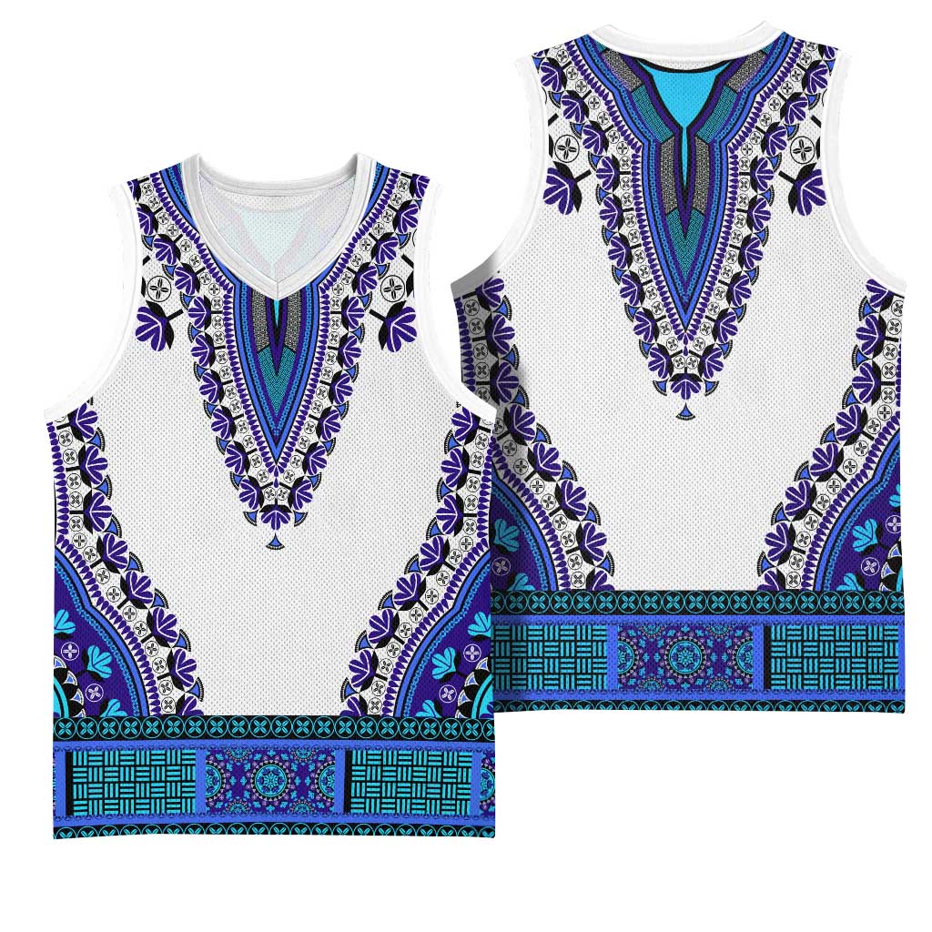 Africa Basketball Jersey African Dashiki Royal Blue Version LT14