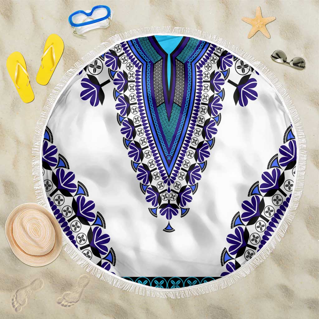 Africa Beach Blanket African Dashiki Royal Blue Version