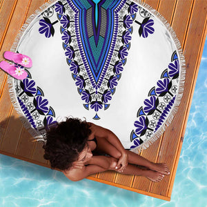 Africa Beach Blanket African Dashiki Royal Blue Version