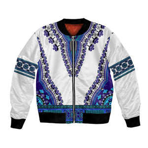 Africa Bomber Jacket African Dashiki Royal Blue Version