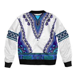 Africa Bomber Jacket African Dashiki Royal Blue Version