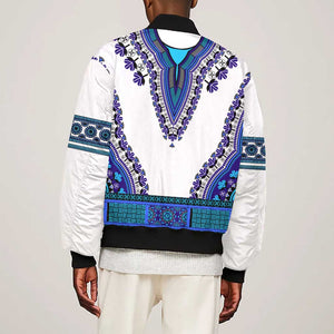 Africa Bomber Jacket African Dashiki Royal Blue Version