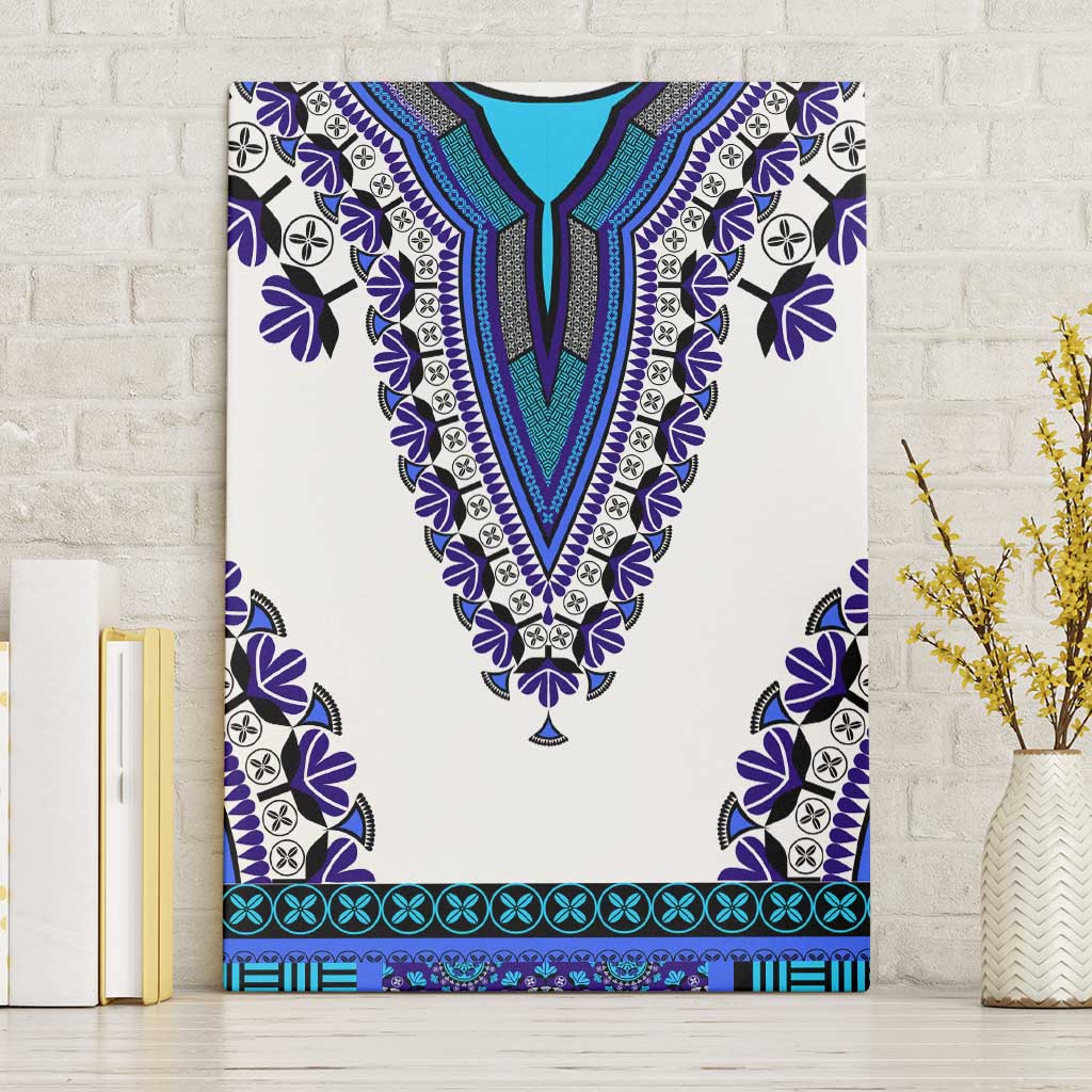 Africa Canvas Wall Art African Dashiki Royal Blue Version