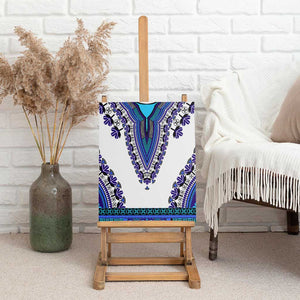 Africa Canvas Wall Art African Dashiki Royal Blue Version