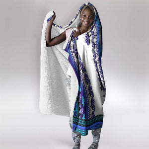 Africa Hooded Blanket African Dashiki Royal Blue Version