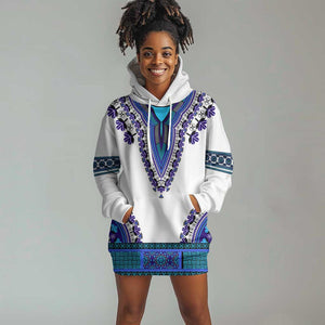 Africa Hoodie Dress African Dashiki Royal Blue Version