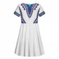 Africa Kid Short Sleeve Dress African Dashiki Royal Blue Version