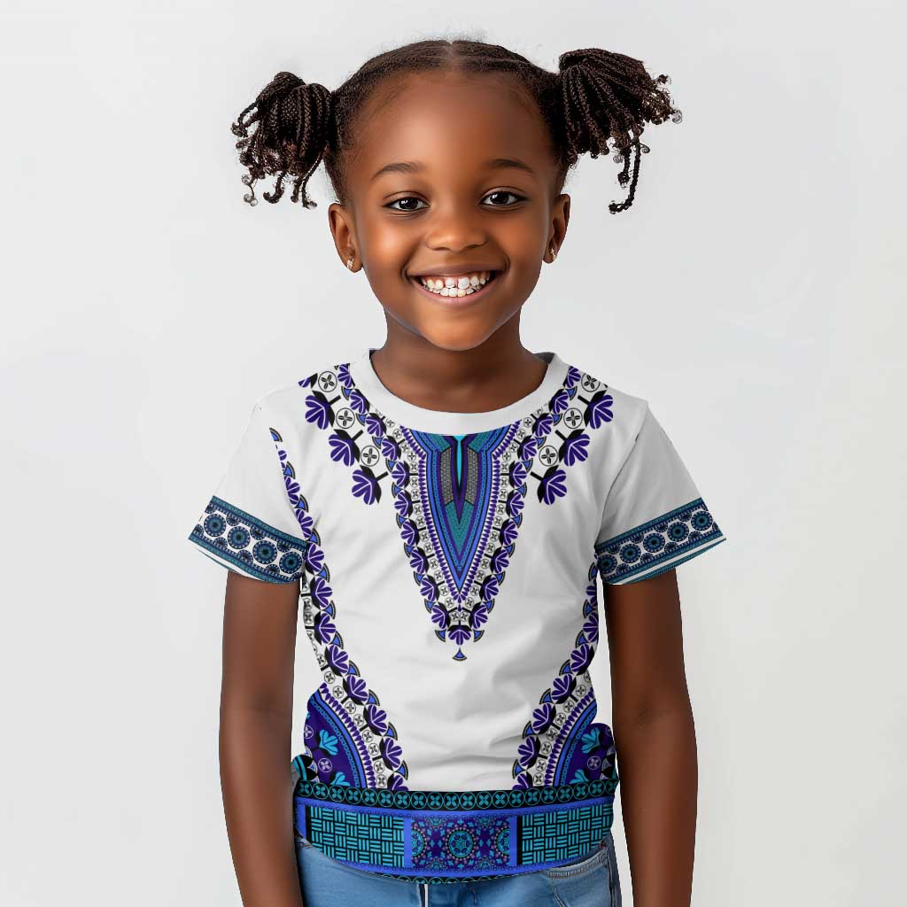 Africa Kid T shirt African Dashiki Royal Blue Version