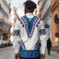 Africa Long Sleeve Button Shirt African Dashiki Royal Blue Version