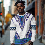 Africa Long Sleeve Shirt African Dashiki Royal Blue Version LT14