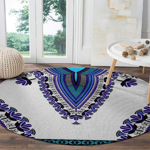 Africa Round Carpet African Dashiki Royal Blue Version