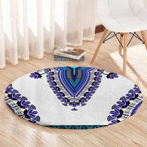 Africa Round Carpet African Dashiki Royal Blue Version