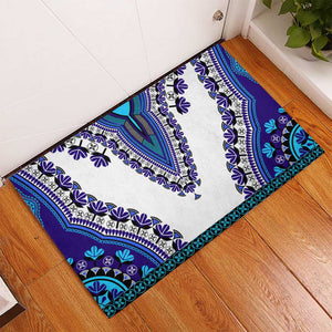 Africa Rubber Doormat African Dashiki Royal Blue Version