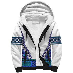 Africa Sherpa Hoodie African Dashiki Royal Blue Version