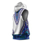 Africa Sleeveless Hoodie African Dashiki Royal Blue Version - African Pride
