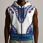 Africa Sleeveless Zip Hoodie African Dashiki Royal Blue Version - African Pride