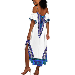 Africa Summer Maxi Dress African Dashiki Royal Blue Version