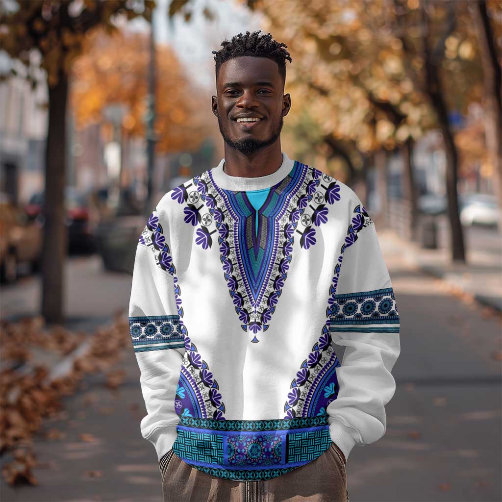 Africa Sweatshirt African Dashiki Royal Blue Version