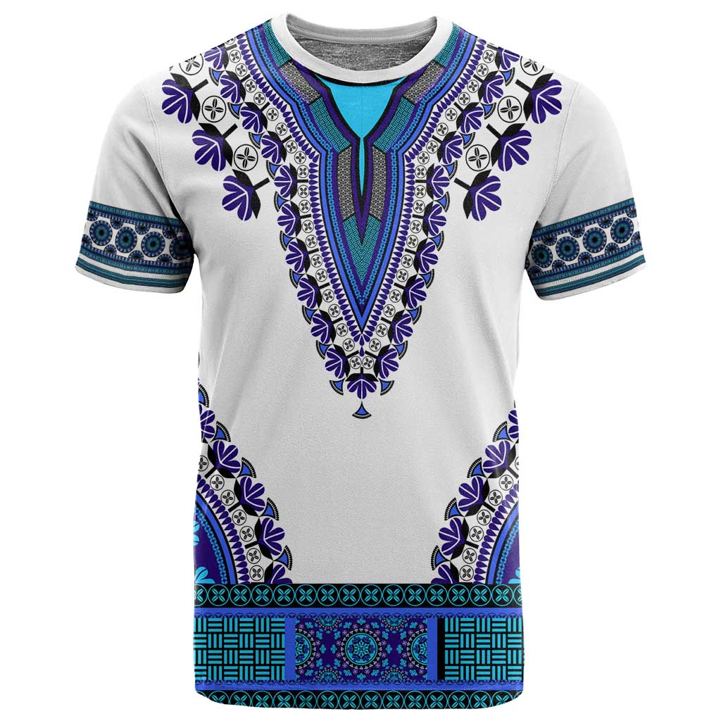 Africa T shirt African Dashiki Royal Blue Version