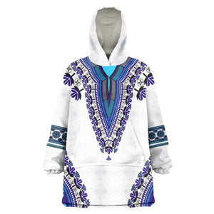 Africa Wearable Blanket Hoodie African Dashiki Royal Blue Version