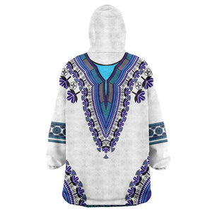 Africa Wearable Blanket Hoodie African Dashiki Royal Blue Version