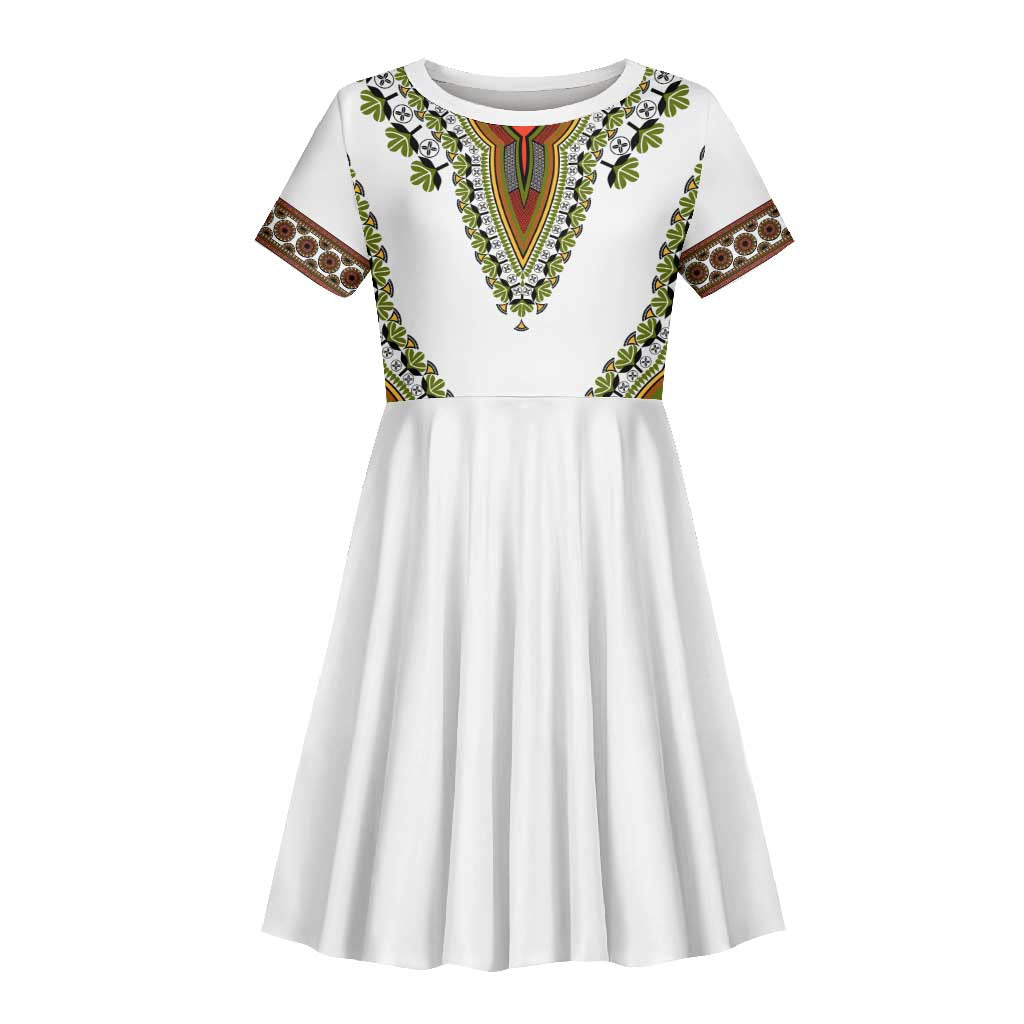 Africa Kid Short Sleeve Dress African Dashiki Royal Gold Version