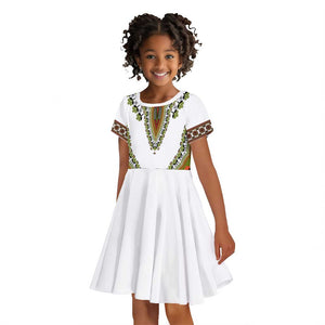 Africa Kid Short Sleeve Dress African Dashiki Royal Gold Version