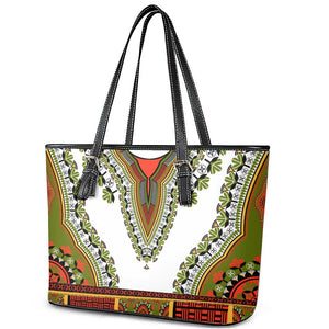 Africa Leather Tote Bag African Dashiki Royal Gold Version