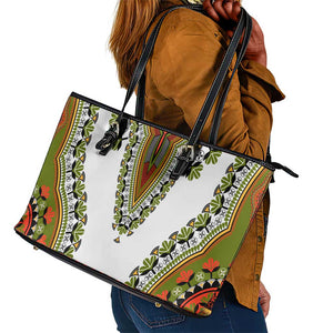 Africa Leather Tote Bag African Dashiki Royal Gold Version