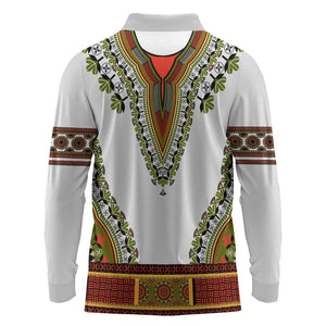 Africa Long Sleeve Polo Shirt African Dashiki Royal Gold Version