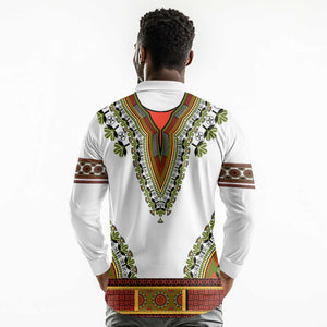 Africa Long Sleeve Polo Shirt African Dashiki Royal Gold Version