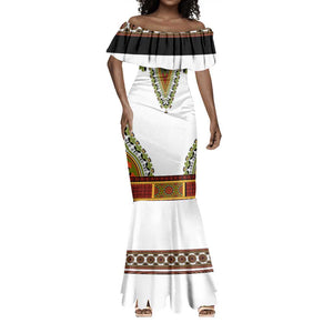 Africa Mermaid Dress African Dashiki Royal Gold Version