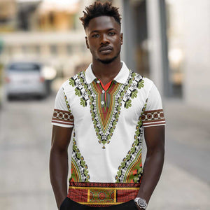 Africa Polo Shirt African Dashiki Royal Gold Version