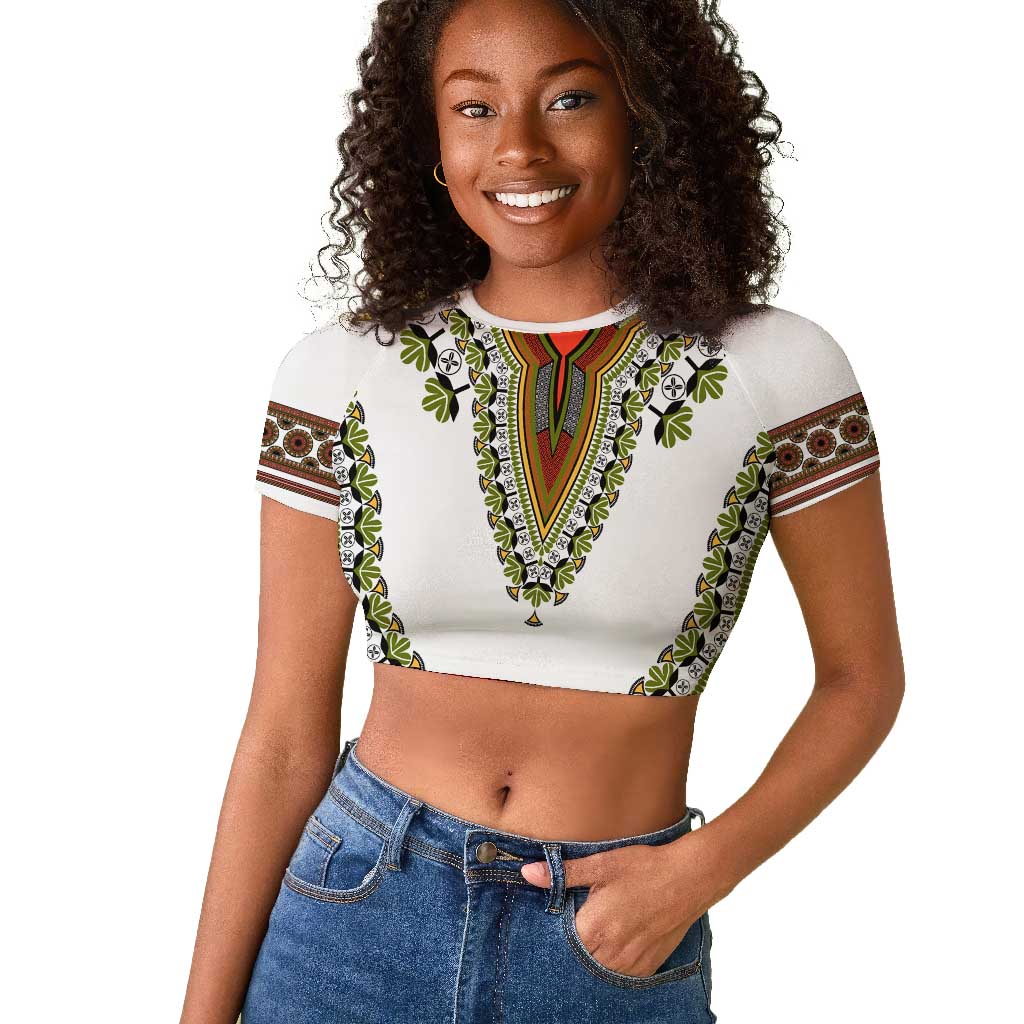 Africa Raglan Cropped T shirt African Dashiki Royal Gold Version