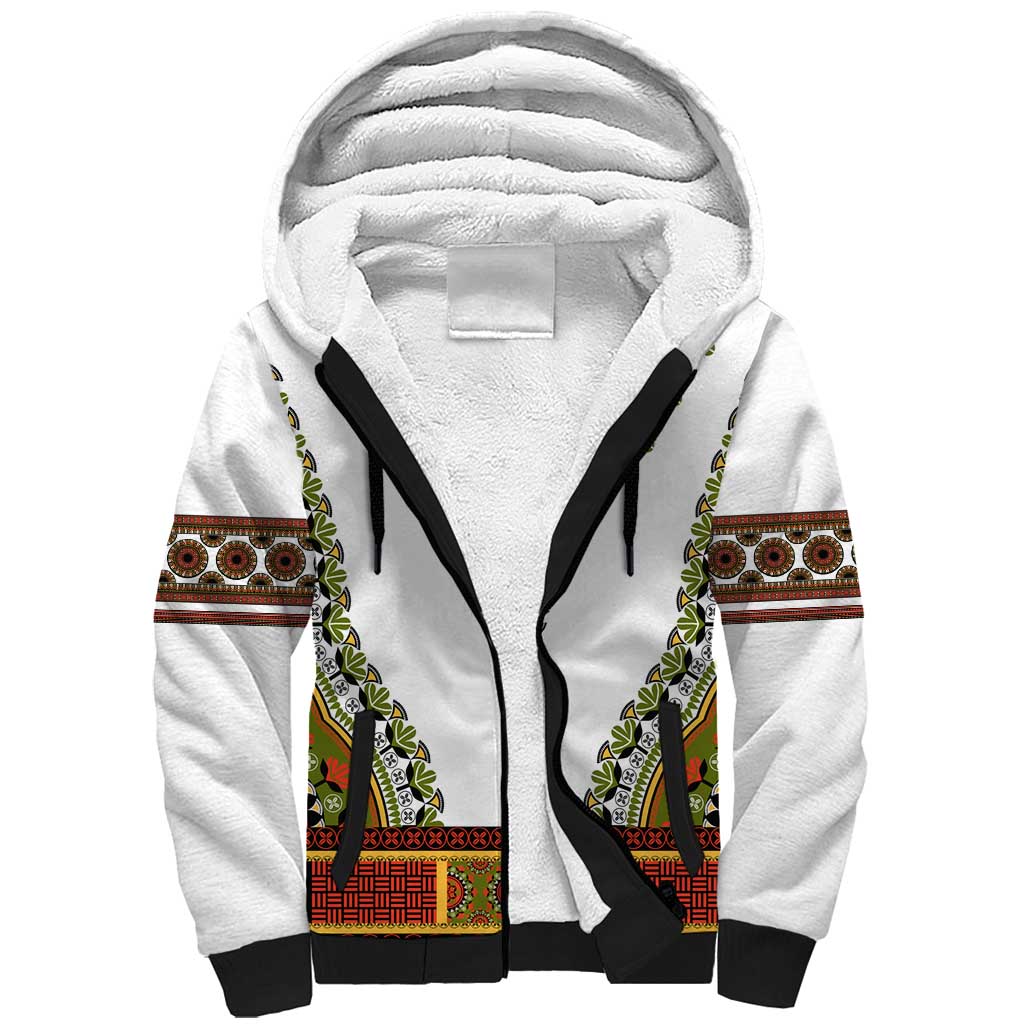 Africa Sherpa Hoodie African Dashiki Royal Gold Version