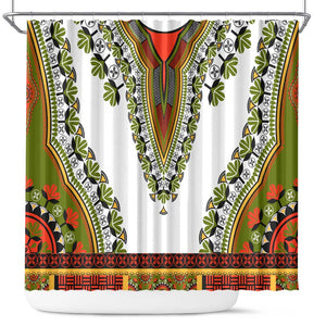 Africa Shower Curtain African Dashiki Royal Gold Version