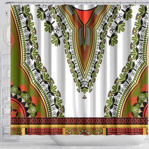 Africa Shower Curtain African Dashiki Royal Gold Version