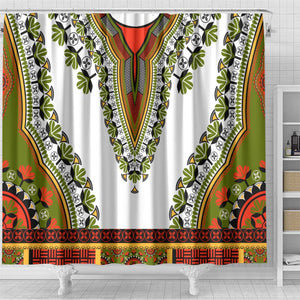 Africa Shower Curtain African Dashiki Royal Gold Version