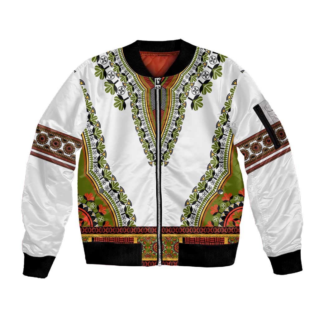 Africa Sleeve Zip Bomber Jacket African Dashiki Royal Gold Version