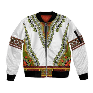 Africa Sleeve Zip Bomber Jacket African Dashiki Royal Gold Version