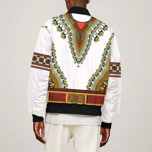 Africa Sleeve Zip Bomber Jacket African Dashiki Royal Gold Version