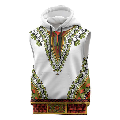 Africa Sleeveless Hoodie African Dashiki Royal Gold Version - African Pride