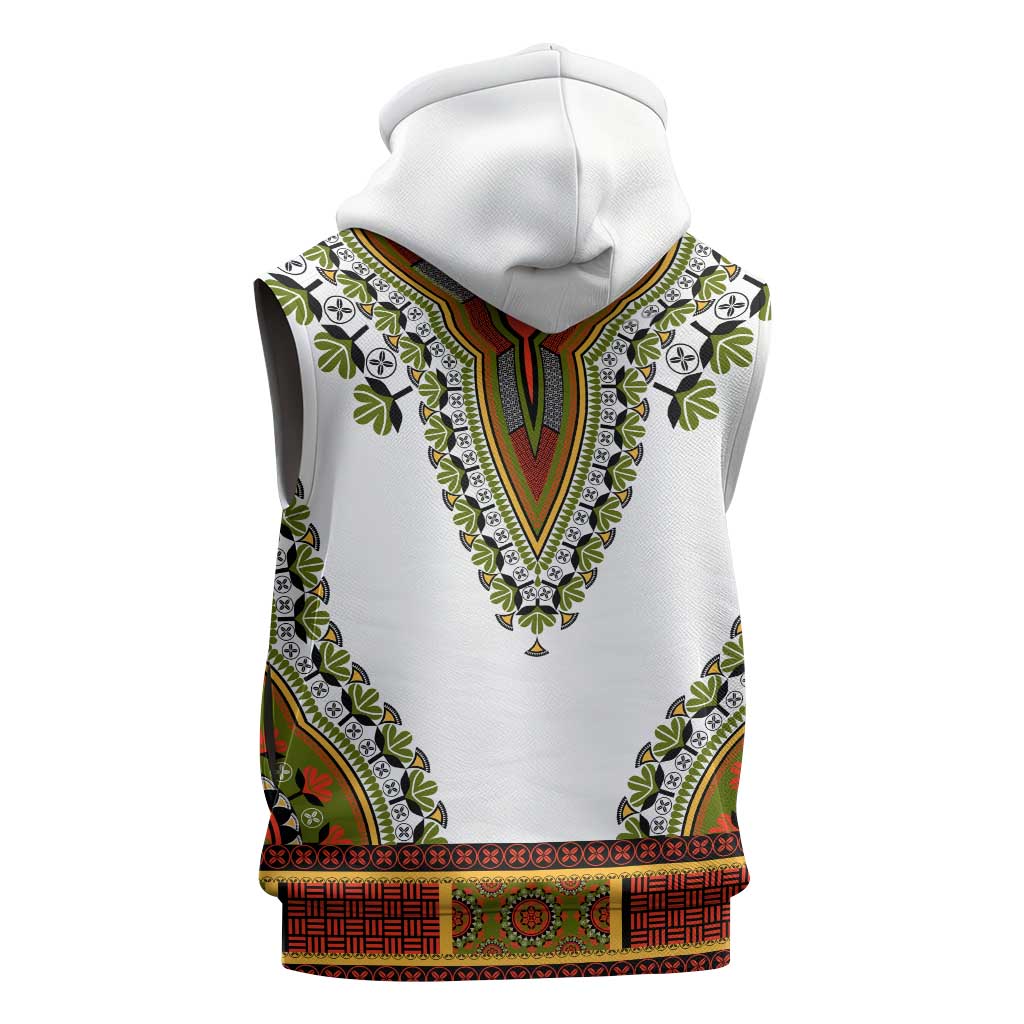 Africa Sleeveless Hoodie African Dashiki Royal Gold Version - African Pride