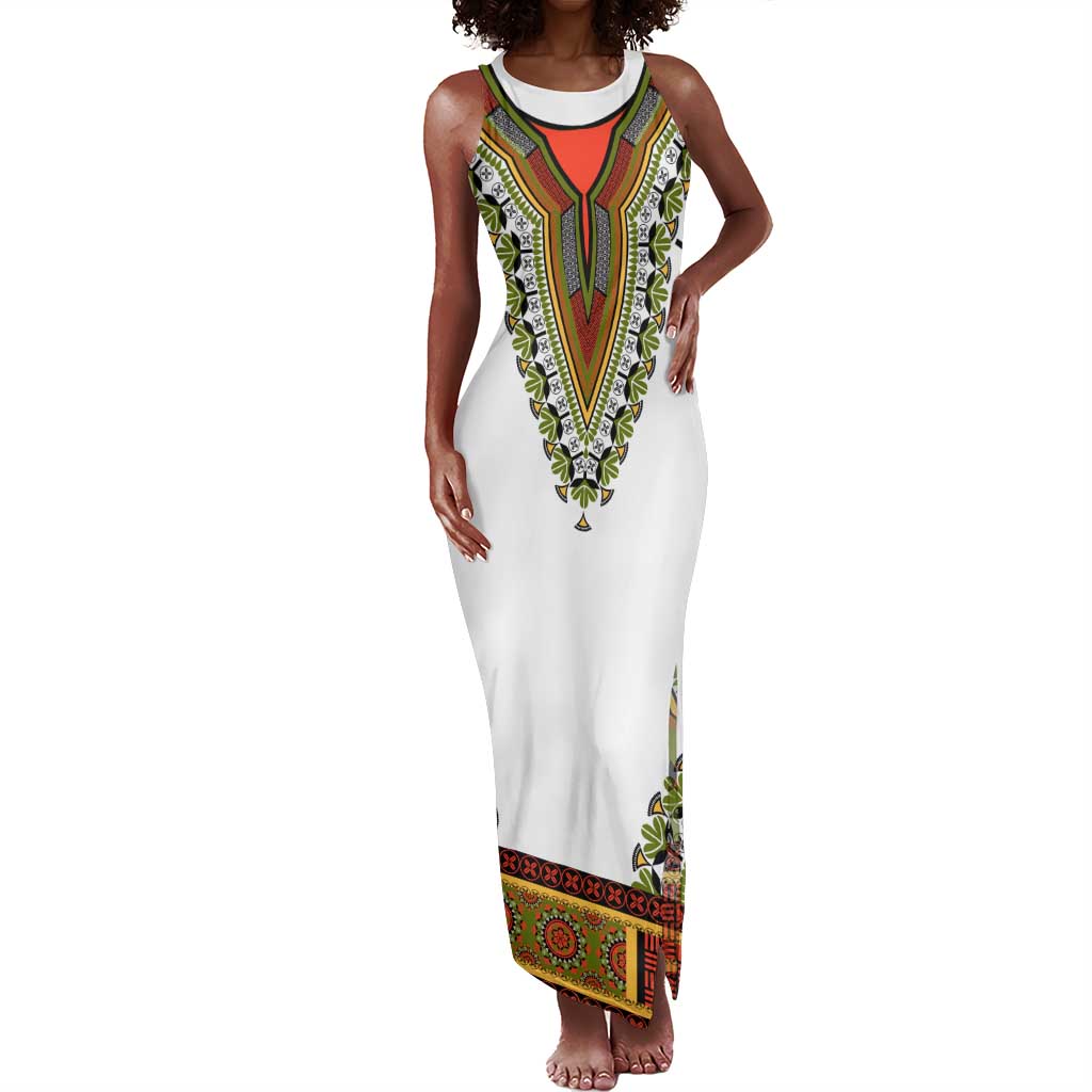 Africa Tank Maxi Dress African Dashiki Royal Gold Version