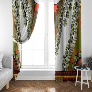 Africa Window Curtain African Dashiki Royal Gold Version