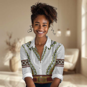 Africa Women Casual Shirt African Dashiki Royal Gold Version