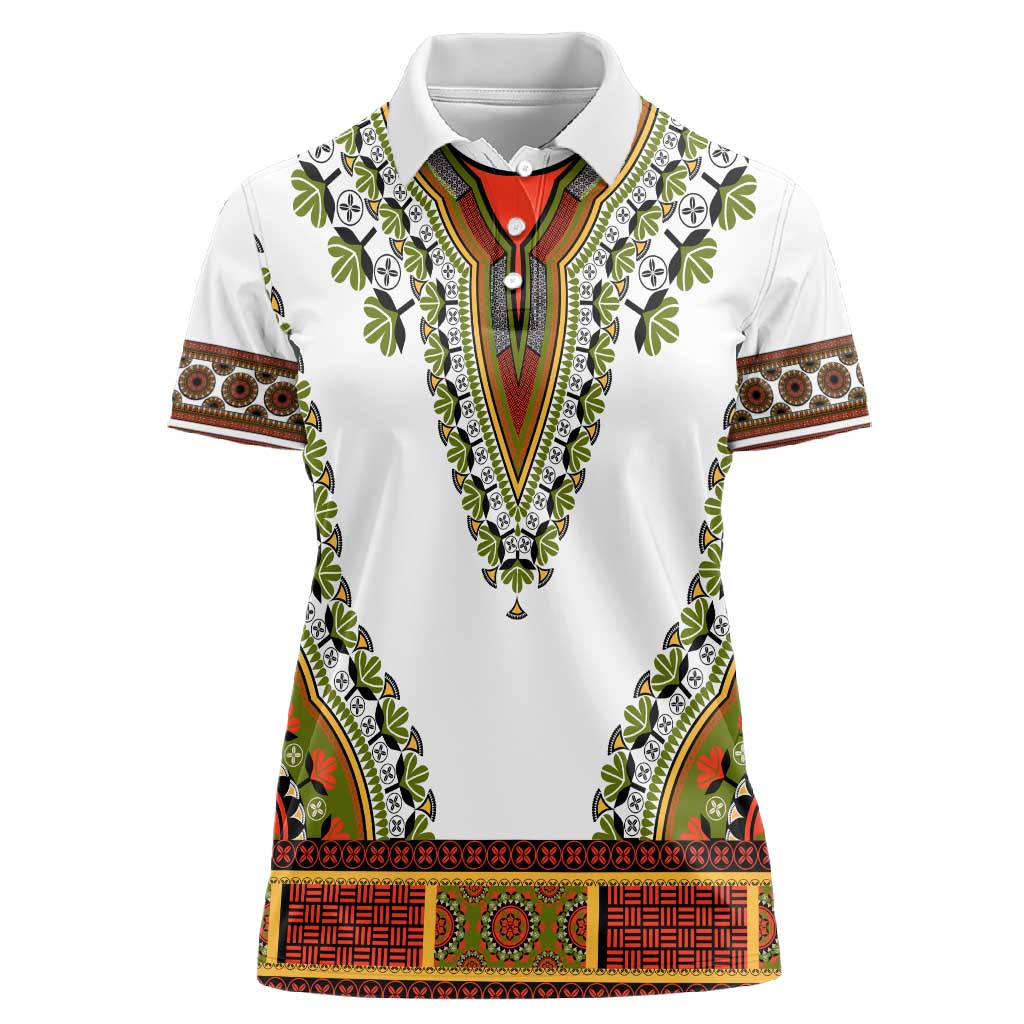 Africa Women Polo Shirt African Dashiki Royal Gold Version