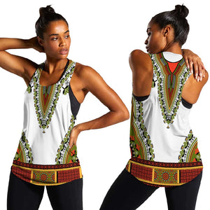 Africa Women Racerback Tank African Dashiki Royal Gold Version