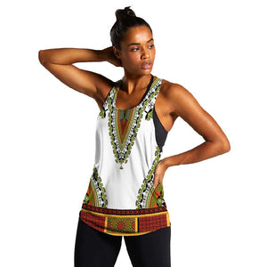 Africa Women Racerback Tank African Dashiki Royal Gold Version